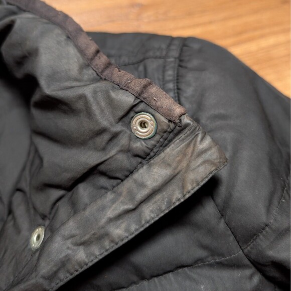 J Crew Puffer Jacket Women S Small Black Down Feathers Zip Snap Casual - Picture 4 of 9